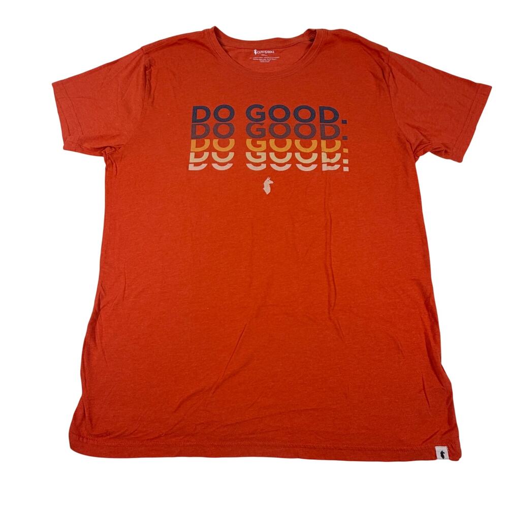 Cotopaxi “Do Good” Repeat Llama Orange T Shirt Men’s Sz L